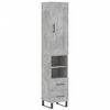 vidaXL Buffet haut Gris b&eacute;ton 34,5x34x180 cm Bois d'ing&eacute;nierie