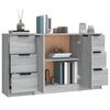 vidaXL Buffets 3 pcs Sonoma gris Bois d'ingénierie