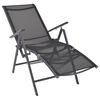 vidaXL Chaise inclinable de terrasse aluminium et textilène noir