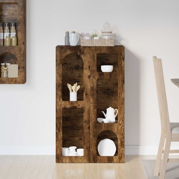 vidaXL Buffet Ch&ecirc;ne fum&eacute; 59 x 35 x 100,5 cm Bois d'ing&eacute;nierie