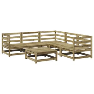vidaXL Salon de jardin 6 pcs bois de pin impr&eacute;gn&eacute;