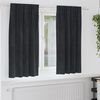 vidaXL Rideaux avec des rideaux 2 pcs Noir 140 x 175 cm Velours