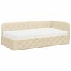 vidaXL Cadre de lit d'angle Cr&egrave;me 90 x 200 cm tissu