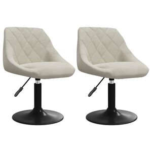 vidaXL Chaises pivotantes &agrave; manger lot de 2 Cr&egrave;me Velours