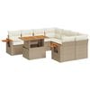vidaXL Salon de jardin avec coussins 9 pcs beige r&eacute;sine tress&eacute;e