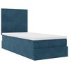 vidaXL Cadre de lit ottoman avec matelas bleu fonc&eacute; 80x200 cm velours