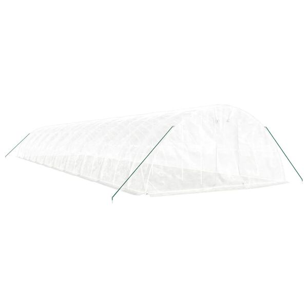 vidaXL Serre avec cadre en acier blanc 100 m&sup2; 20x5x2,3 m