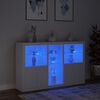 vidaXL Buffet avec lumi&egrave;res LED blanc 162x37x100 cm