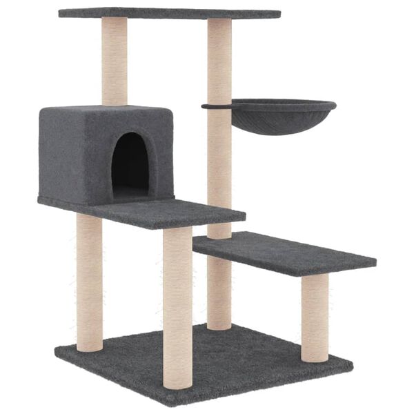 vidaXL Arbre &agrave; chat avec griffoirs en sisal gris fonc&eacute; 82,5 cm