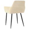vidaXL Chaises &agrave; manger lot de 2 Cr&egrave;me Velours