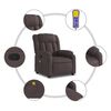 vidaXL Fauteuil de massage inclinable Marron fonc&eacute; Tissu