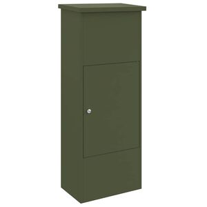 vidaXL Bo&icirc;te de d&eacute;p&ocirc;t de colis Vert olive 44,5 x 29 x 110,5 cm Acier