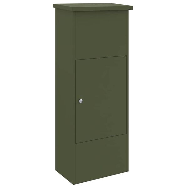 vidaXL Bo&icirc;te de d&eacute;p&ocirc;t de colis Vert olive 44,5 x 29 x 110,5 cm Acier