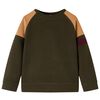 Sweatshirt pour enfants kaki fonc&eacute; et camel 116