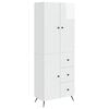 vidaXL Ensemble de Meubles 2 pcs Blanc brillant Bois d'ing&eacute;nierie