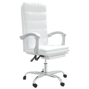 vidaXL Fauteuil inclinable de bureau Blanc Similicuir