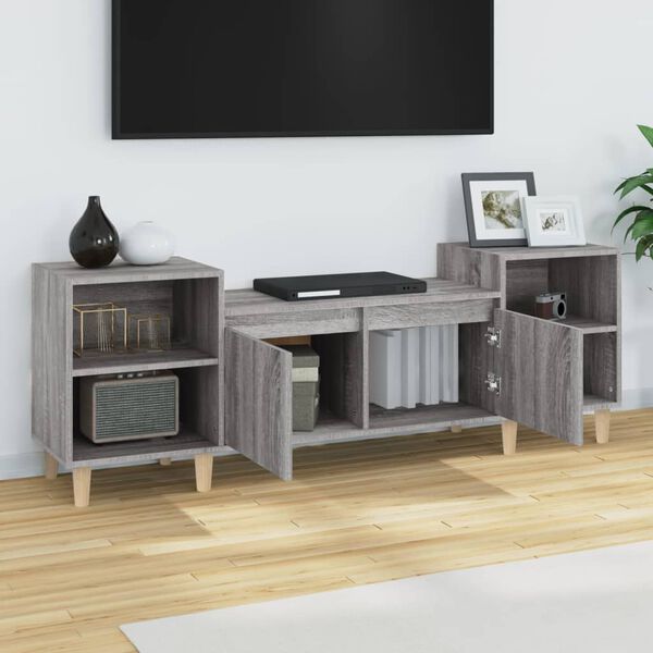 vidaXL Meuble TV Sonoma gris 160x35x55 cm Bois d'ingénierie