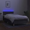 vidaXL Sommier &agrave; lattes de lit avec matelas et LED Gris fonc&eacute; 90x190cm