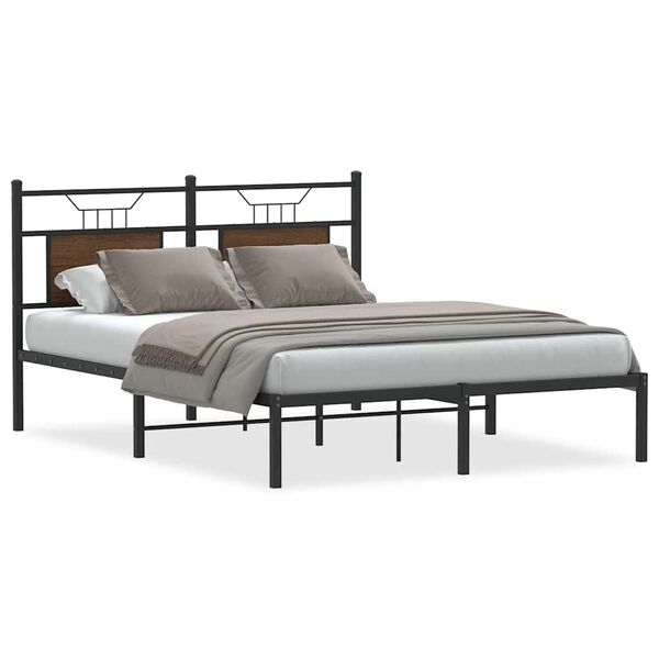 vidaXL Cadre de lit sans matelas chêne marron 137x190 cm