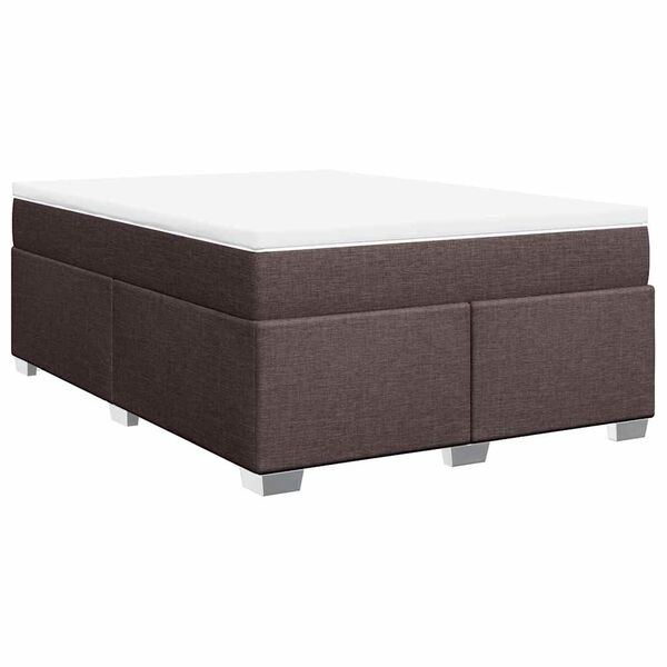 vidaXL Sommier &agrave; lattes de lit avec matelas Marron fonc&eacute; 140x190 cm
