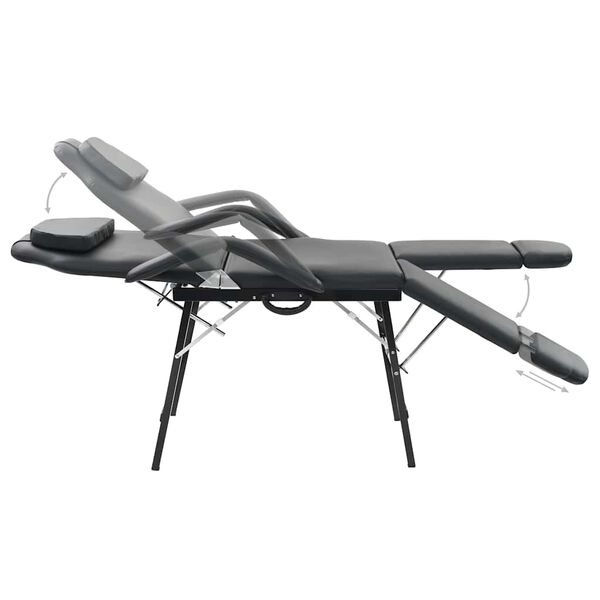 vidaXL Fauteuil de massage pour traitement facial Simili-cuir Noir