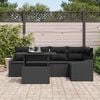 vidaXL Ensemble de canap&eacute; de jardin avec coussin 6 pcs Noir polyrotin