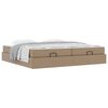 vidaXL Cadre de lit avec matelas avec matelas 2 pcs Tan PVC