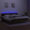 vidaXL Sommier &agrave; lattes de lit matelas et LED Marron fonc&eacute; 200x200 cm