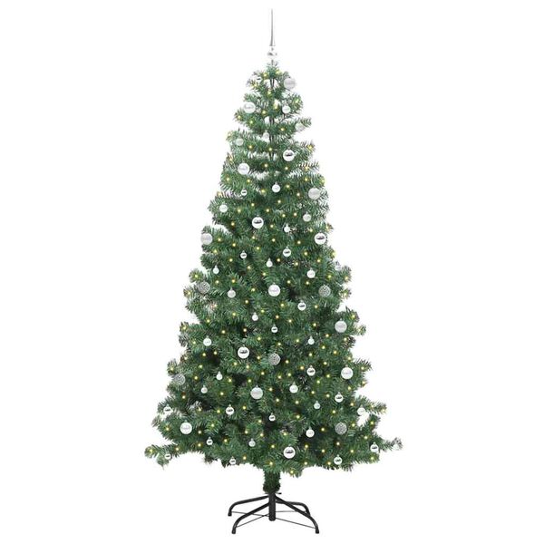 vidaXL Sapin de No&euml;l avec 300 LED avec support Vert 240 cm PVC