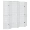 vidaXL Cloison de s&eacute;paration 6 panneaux blanc bois de paulownia massif