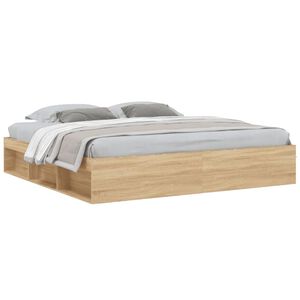 vidaXL Cadre de lit sans matelas ch&ecirc;ne sonoma 200x200 cm