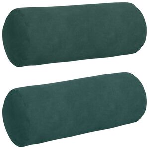 vidaXL Coussins d'accent 2 pcs Vert fonc&eacute; &Oslash; 15 x 40 cm