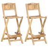 vidaXL Chaises de bar de jardin pliables lot de 2 Bois manguier solide