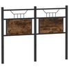 vidaXL T&ecirc;te de lit de remplacement ch&ecirc;ne fum&eacute; 120 cm bois d'ing&eacute;nierie et acier