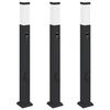 vidaXL Bornes lumineuses avec capteur et prise lot de 3 80 cm noir IP44