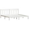 vidaXL Cadre de lit sans matelas blanc bois massif 200x200 cm