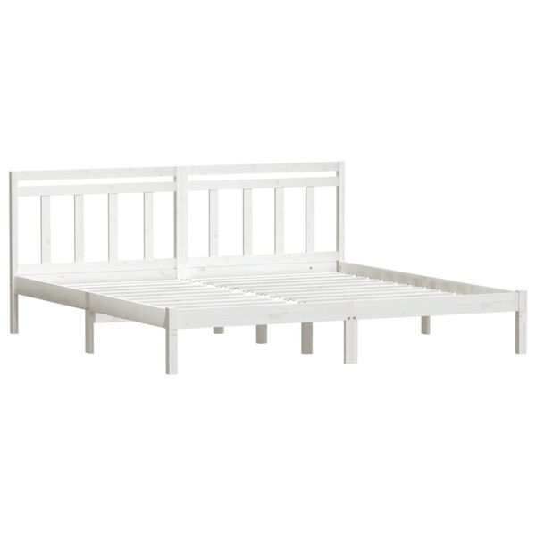 vidaXL Cadre de lit sans matelas blanc bois massif 200x200 cm