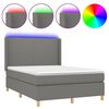 vidaXL Sommier &agrave; lattes de lit matelas LED Gris fonc&eacute; 140x190 cm Tissu