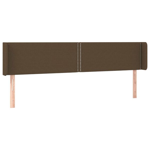 vidaXL T&ecirc;te de lit avec oreilles Marron Fonc&eacute; 183x16x78/88 cm Tissu