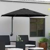 vidaXL Parasol de jardin Noir 248 x 248 x 148 cm Polyester et Acier