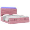 vidaXL Cadre de lit ottoman avec matelas rose 160x200 cm velours
