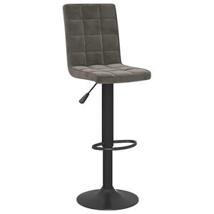 vidaXL Tabouret de bar Gris fonc&eacute; Velours
