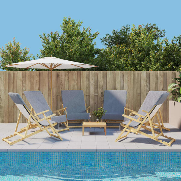 vidaXL Serviettes de plage 6 pcs gris 60x135 cm tissu 400 GSM