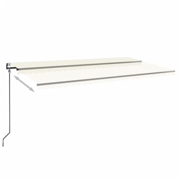 vidaXL Auvent automatique avec capteur de vent et LED 600x350 cm Cr&egrave;me