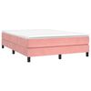 vidaXL Sommier &agrave; lattes de lit avec matelas Rose 140x190 cm Velours