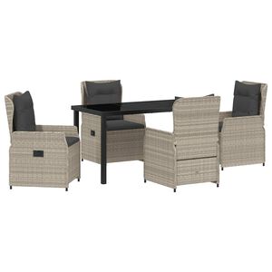 vidaXL Ensemble de salle &agrave; manger pour jardin 5 pcs Gris clair