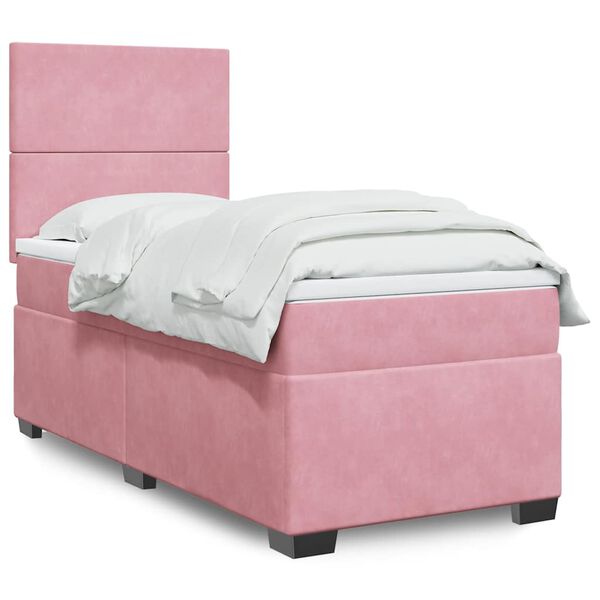 vidaXL Sommier &agrave; lattes de lit et matelas Rose 80x200 cm Velours