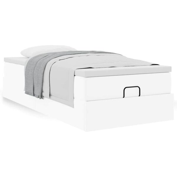 VidaXL Cadre de lit ottoman avec matelas blanc 80x200 cm similicuir