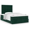 vidaXL Cadre de lit ottoman avec matelas vert fonc&eacute; 120x200 cm velours