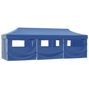 vidaXL Tente de réception pliable avec 8 parois 870x291x315 cm Bleu
